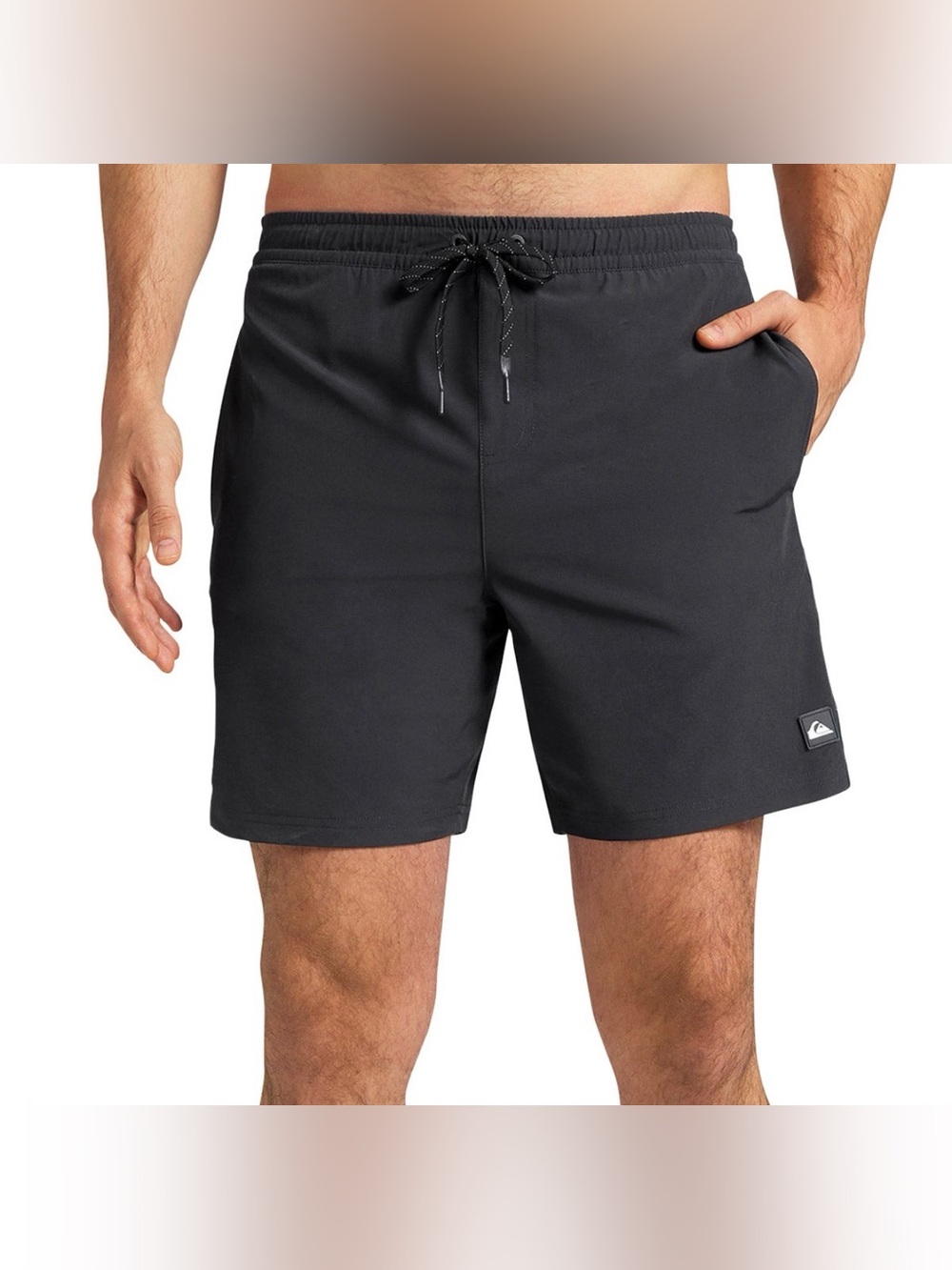 NWT Quiksilver Waterman Collection Black Men's Swim Trunks with Drawstring
